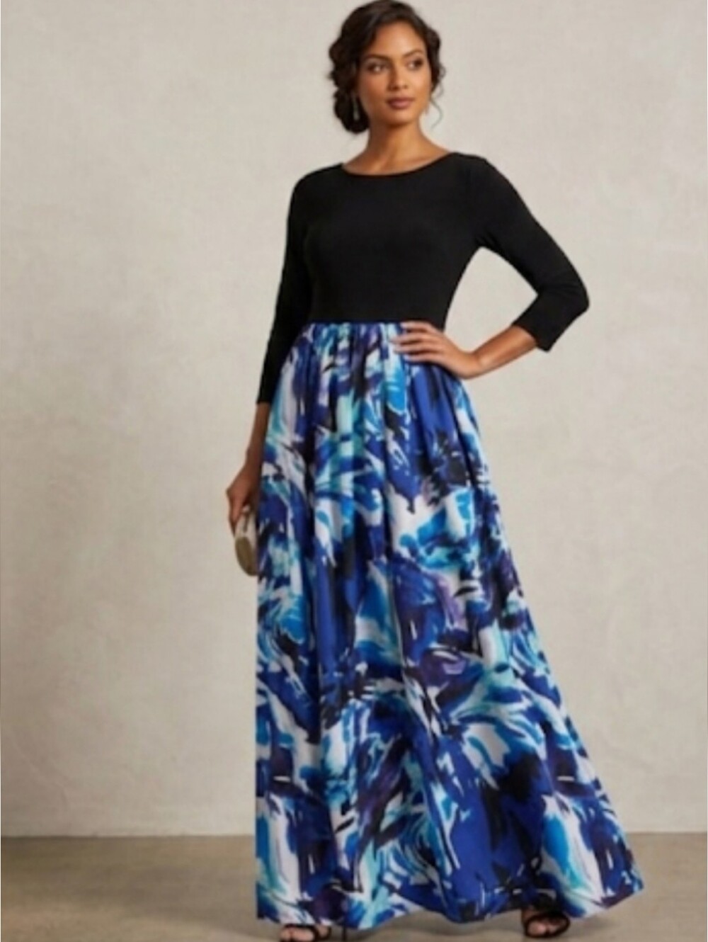 NEW AIDAN MATTOX womens Dress Top/stretch Skirt/abstrac Print Flowing SIZE 10